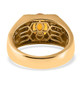 back view of fire opal and white zircon gents ring in 18k yellow gold over sterling silver