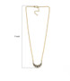 london blue topaz and moissanite moon necklace in 18k yellow gold over sterling silver shown for size comparison