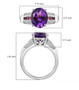amethyst rhodolite garnet and zircon ring in rhodium over sterling silver shown for size comparison