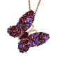 rhodolite garnet and amethyst butterfly pendant necklace in 18k rose gold over sterling silver