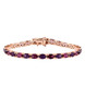 amethyst and rhodolite garnet tennis bracelet in 18k rose gold over sterling silver