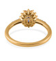 back view of tanzanite yellow sapphire and white zircon halo ring in 18k yellow gold over sterling silver