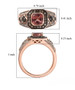 pink apatite champagne and white diamond ring in 18k rose gold over sterling silver scale