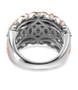 back view of anthill garnet and zircon band ring in 18k rose gold and rhodium over sterling silver