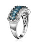 side view of marquise london blue topaz and zircon band ring in rhodium over sterling silver