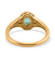 back view of emerald brown zircon and white zircon ring in 18k yellow gold over sterling silver
