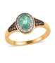 emerald brown zircon and white zircon ring in 18k yellow gold over sterling silver