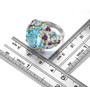 sky blue topaz and multi gem cocktail ring in rhodium over sterling silver shown for size comparison