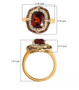 madeira citrine brown zircon and white zircon halo ring in 18k yellow gold over sterling silver shown for size comparison