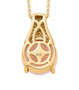 back view of pink opal and moissanite pendant necklace in 18k yellow gold over sterling silver