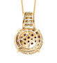 back view of rhodolite garnet and white zircon pendant necklace in 18k yellow gold over sterling silver