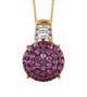 rhodolite garnet and white zircon pendant necklace in 18k yellow gold over sterling silver