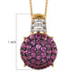 rhodolite garnet and white zircon pendant necklace in 18k yellow gold over sterling silver shown for size comparison