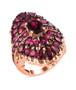 rhodolite garnet cocktail ring in 18k rose gold over sterling silver