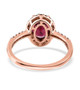 rhodolite garnet oval and champagne diamond halo ring in 10k rose gold