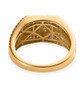back view of white zircon and black spinel gents ring in 18k yellow gold over sterling silver