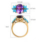 amethyst and sleeping beauty turquoise ring in 18k yellow gold over sterling silver shown for size comparison