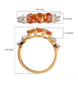 orange sapphire and white zircon ring in 18k yellow gold over sterling silver shown for size comparison