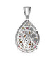 back view of multi color tourmaline and moissanite pendant necklace in rhodium over sterling silver