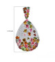 multi color tourmaline and moissanite pendant necklace in rhodium over sterling silver shown for size comparison