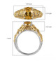 heliodor and white zircon flower ring in 18k yellow gold and rhodium over sterling silver shown for size comparison