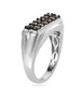 side view of champagne diamond gents wedding ring in rhodium over sterling silver