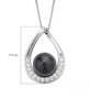 tahitian cultured pearl and white zircon pendant necklace in rhodium over sterling silver shown for size comparison
