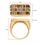 multi tourmaline gents ring in 18k yellow gold over sterling silver shown for size comparison