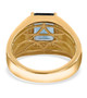 back view of blue fluorite gents ring in 18k yellow gold over sterling silver