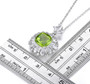 peridot and zircon halo pendant necklace in rhodium over sterling silver shown for size comparison