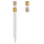 sky blue topaz and zircon mismatched dangle earrings in rhodium over sterling silver