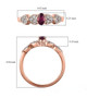 rhodolite garnet and white zircon heart ring in 18k rose gold over sterling silver shown for size comparison