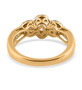 back view of turkizite orange sapphire and white zircon ring in 18k yellow gold over sterling silver