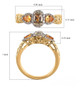 turkizite orange sapphire and white zircon ring in 18k yellow gold over sterling silver shown for size comparison