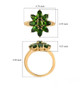 chrome diopside cluster ring in 18k yellow gold over sterling silver shown for size comparison