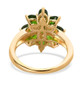 back view of chrome diopside cluster ring in 18k yellow gold over sterling silver