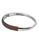 side view of garnet cluster bangle bracelet in rhodium over sterling silver