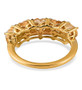 back view of citrine heart five stone band ring in 18k yellow gold over sterling silver