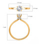 round womens natural diamond wedding ring in 18k yellow gold shown for size comparison