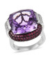 rose de france amethyst rhodolite garnet and zircon statement ring in rhodium over sterling silver
