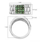 tsavorite garnet gents ring in black and white rhodium over sterling silver shown for size comparison