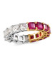 ruby and white topaz eternity band in 18k yellow gold and rhodium over sterling silver