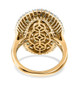 back view of tsavorite garnet and moissanite statement ring in 18k yellow gold over sterling silver