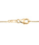 clasp detail of tsavorite garnet and moissanite pendant necklace in 18k yellow gold over sterling silver