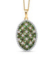 tsavorite garnet and moissanite pendant necklace in 18k yellow gold over sterling silver