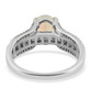 back view of ethiopian opal tanzanite and zircon bridge ring in rhodium over sterling silver