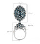 london blue topaz cluster ring in 18k yellow gold and rhodium over sterling silver shown for size comparison
