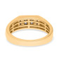 back view of blue diamond gents ring in 18k yellow gold over sterling silver