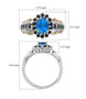 neon blue apatite and sapphire ring in 18k yellow gold and rhodium over sterling silver shown for size comparison