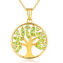 peridot tree of life pendant necklace in 18k yellow gold over sterling silver